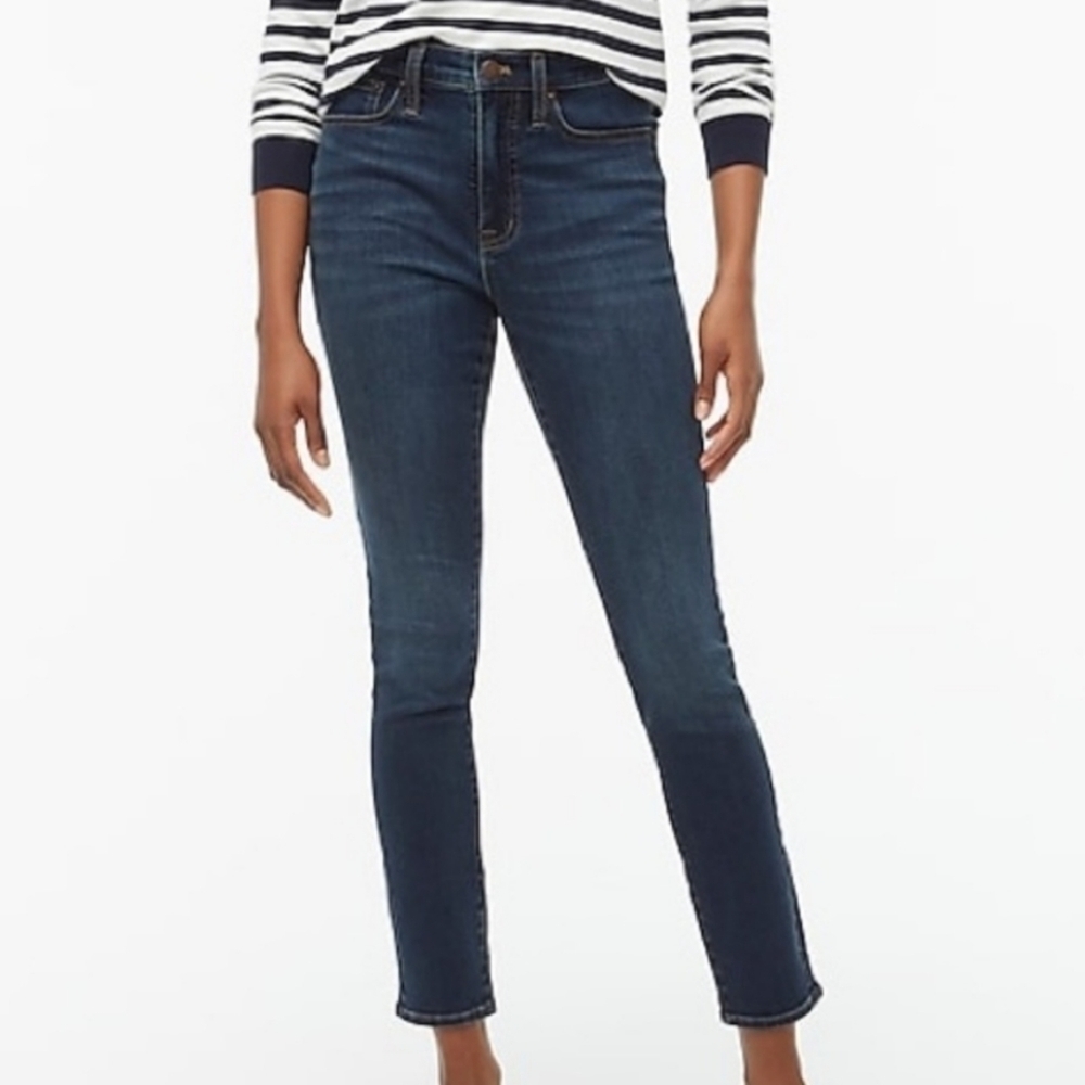 J. Crew 10" High Rise Skinny Jean Deep Sail Wash Blue 35